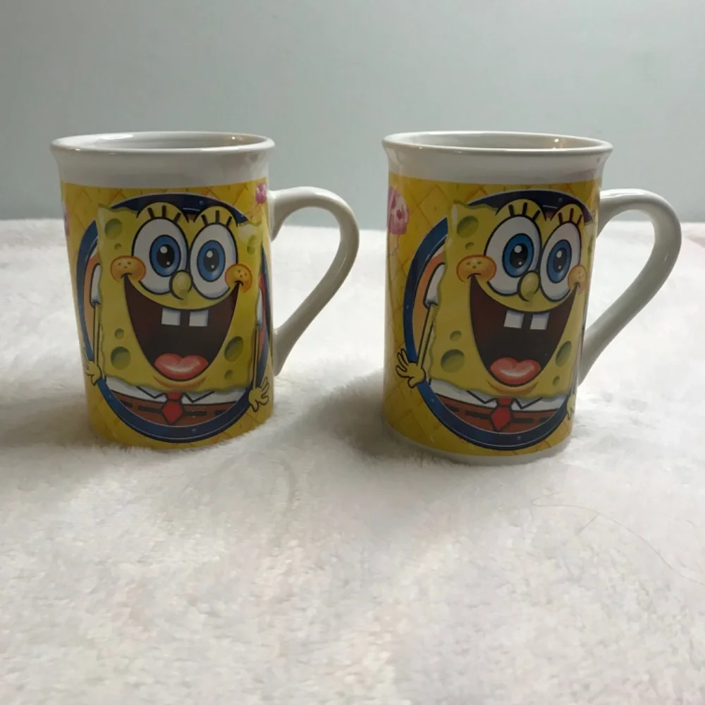 Set of 8oz Mugs Two SpongeBob Squarepants Yellow and White 8oz Mugs - Picture 2 of 7